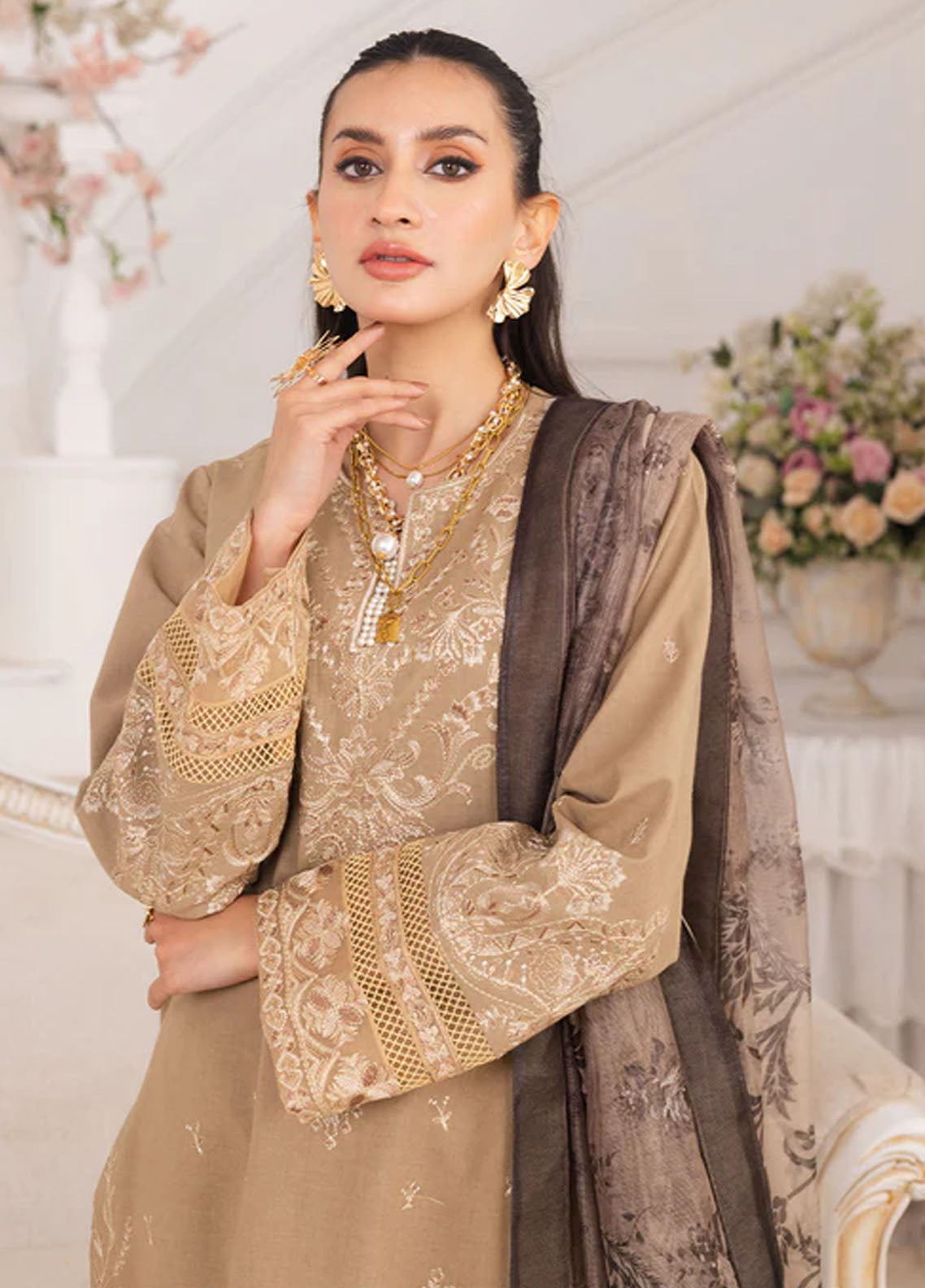 Mira by Freesia Premium Embroidered Lawn Suits Unstitched 3 Piece FRE25M FS50105 Leyla