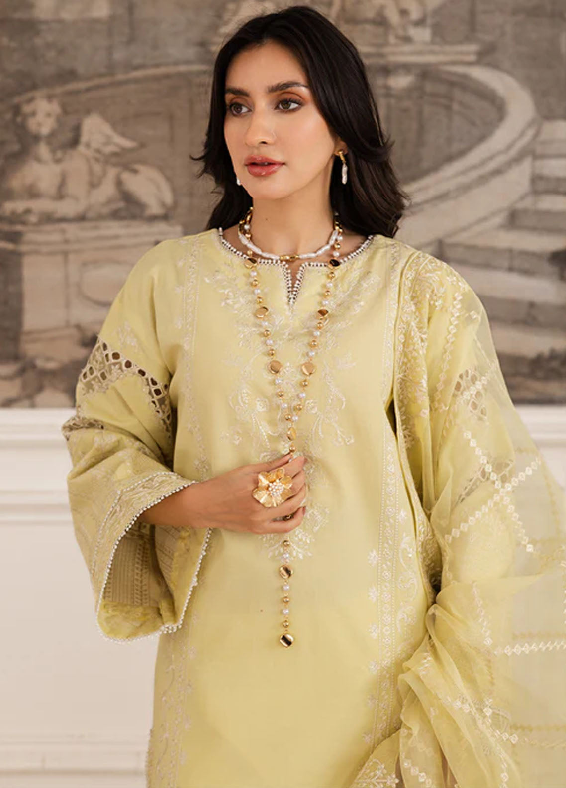 Mira by Freesia Premium Embroidered Lawn Suits Unstitched 3 Piece FRE25M FS50104 Hayat