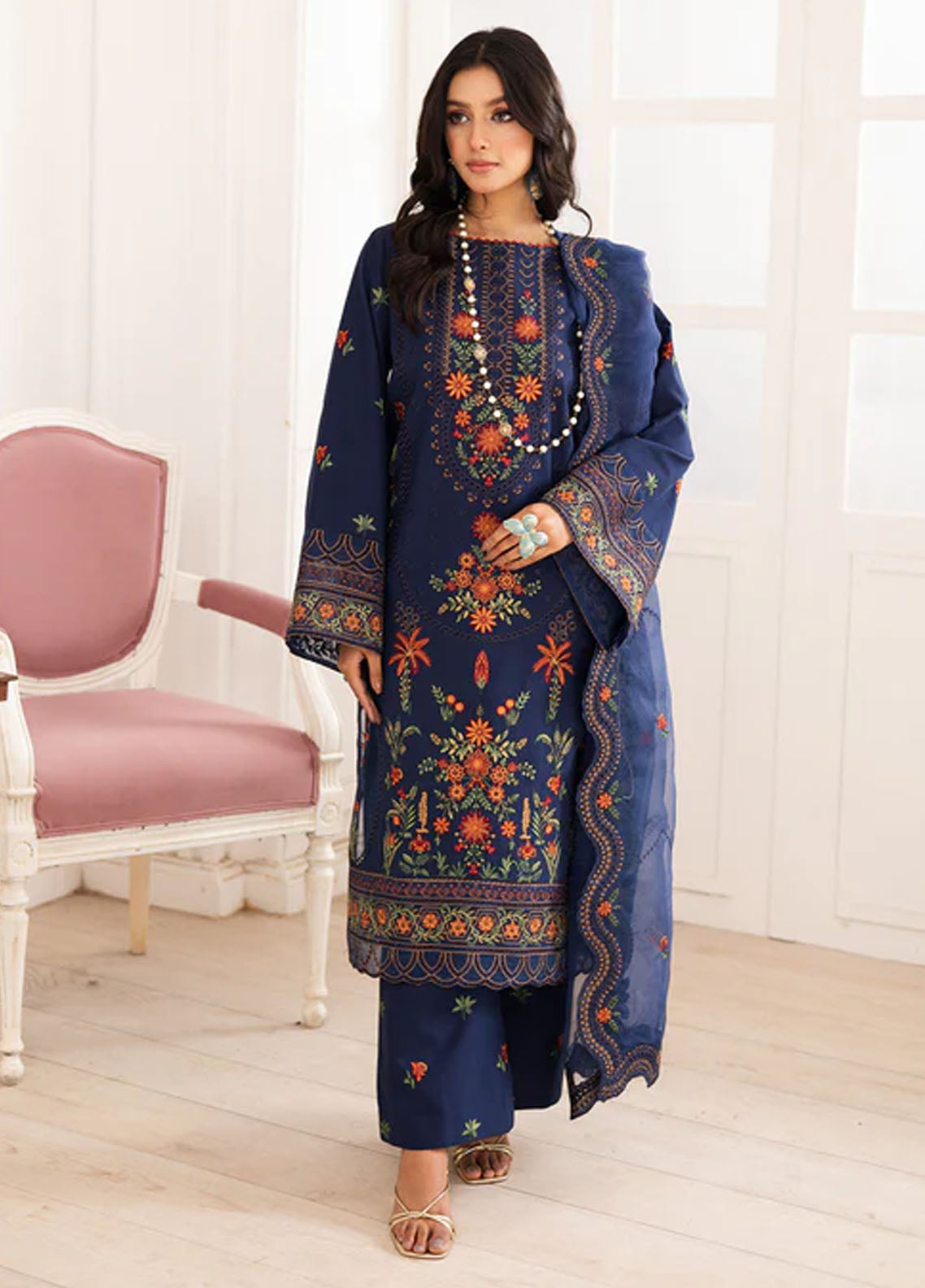 Mira by Freesia Premium Embroidered Lawn Suits Unstitched 3 Piece FRE25M FS50109 Parestoo