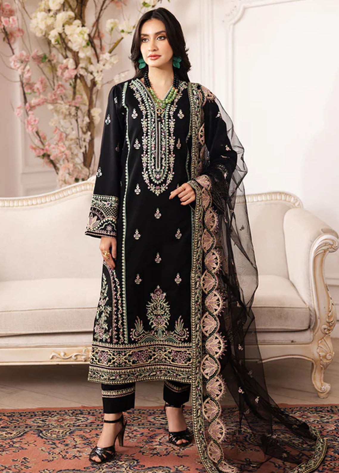 Mira by Freesia Premium Embroidered Lawn Suits Unstitched 3 Piece FRE25M FS50103 Sara