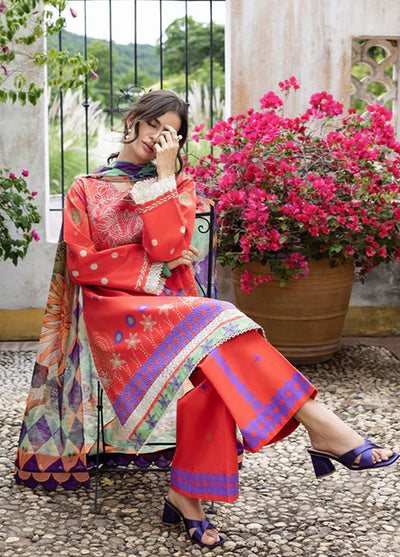 Mirasol by Mushq Embroidered Cambric Suits Unstitched 3 Piece MQ25MH D-02 B Carmin Rosa