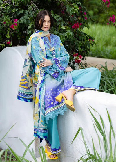 Mirasol by Mushq Embroidered Cambric Suits Unstitched 3 Piece MQ25MH D-05 B Mar Azul