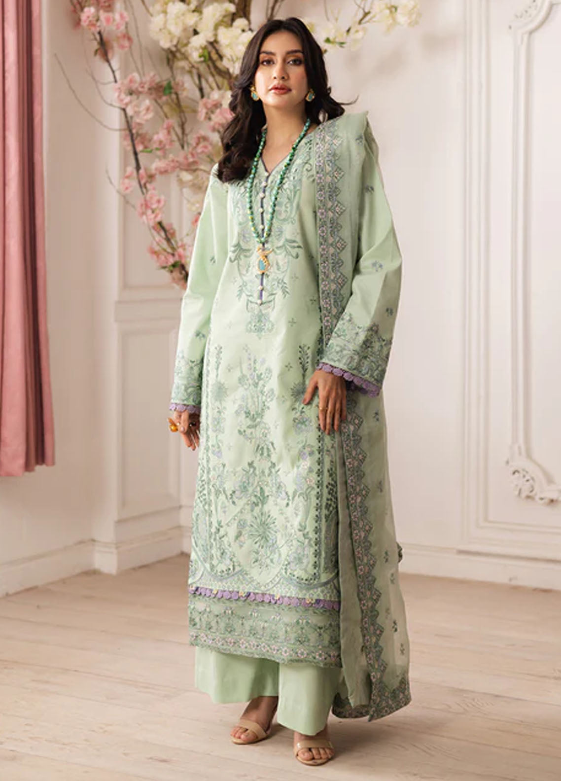 Mira by Freesia Premium Embroidered Lawn Suits Unstitched 3 Piece FRE25M FS50112 Zinat