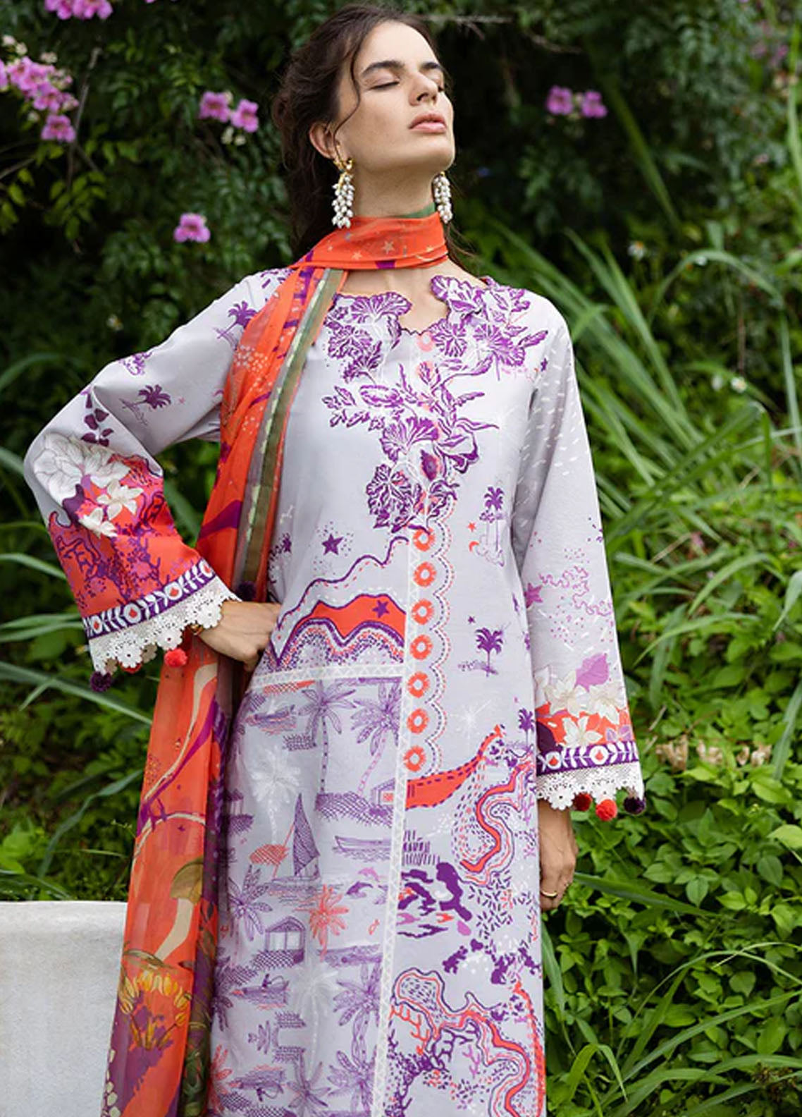 Mirasol by Mushq Embroidered Cambric Suits Unstitched 3 Piece MQ25MH D-04 A Luna Plata
