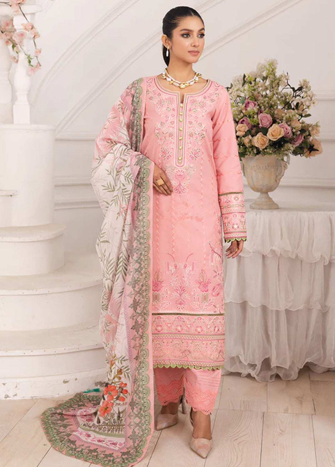 Mira by Freesia Premium Embroidered Lawn Suits Unstitched 3 Piece FRE25M FS50106 Mahine