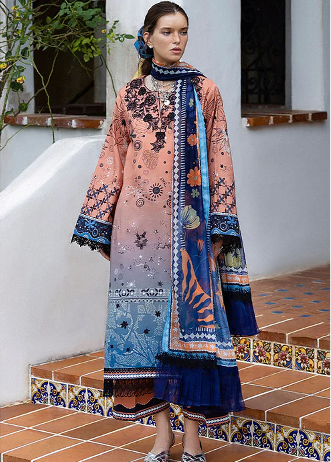 Mirasol by Mushq Embroidered Cambric Suits Unstitched 3 Piece MQ25MH D-05 A Viento Vivi