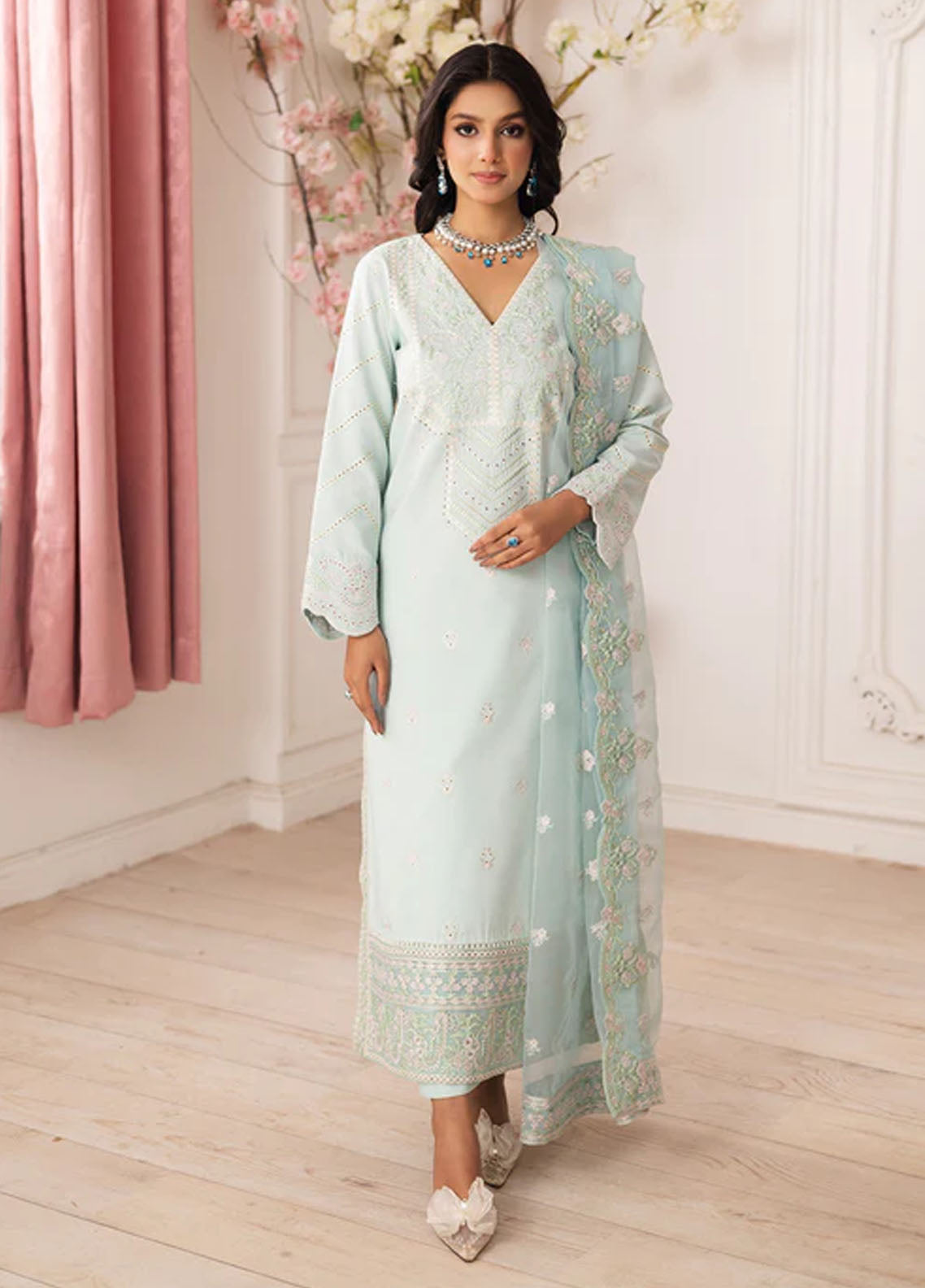 Mira by Freesia Premium Embroidered Lawn Suits Unstitched 3 Piece FRE25M FS50110 Robab