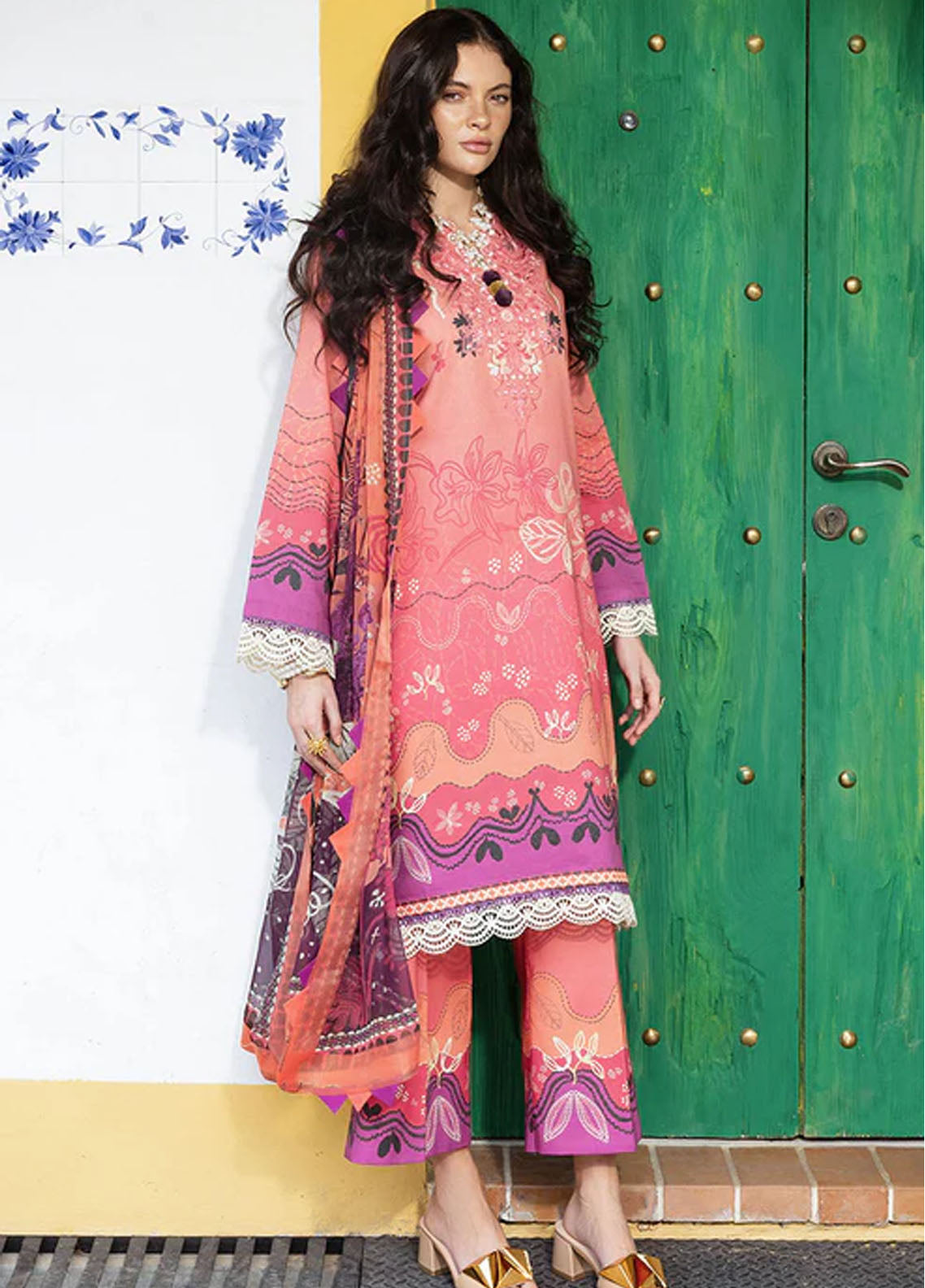 Mirasol by Mushq Embroidered Cambric Suits Unstitched 3 Piece MQ25MH D-03 B Amber Luz