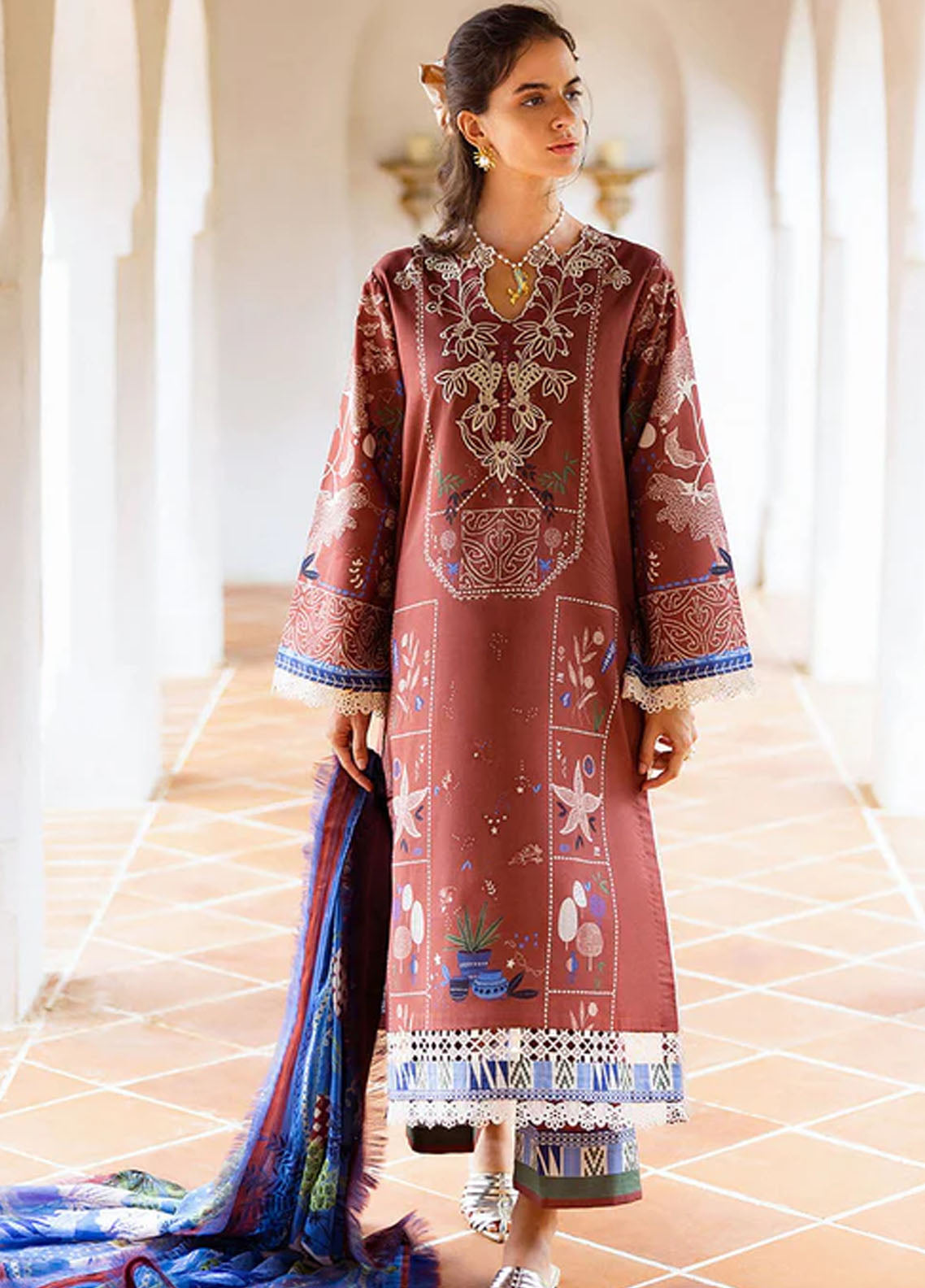 Mirasol by Mushq Embroidered Cambric Suits Unstitched 3 Piece MQ25MH D-06 B Santo Mio