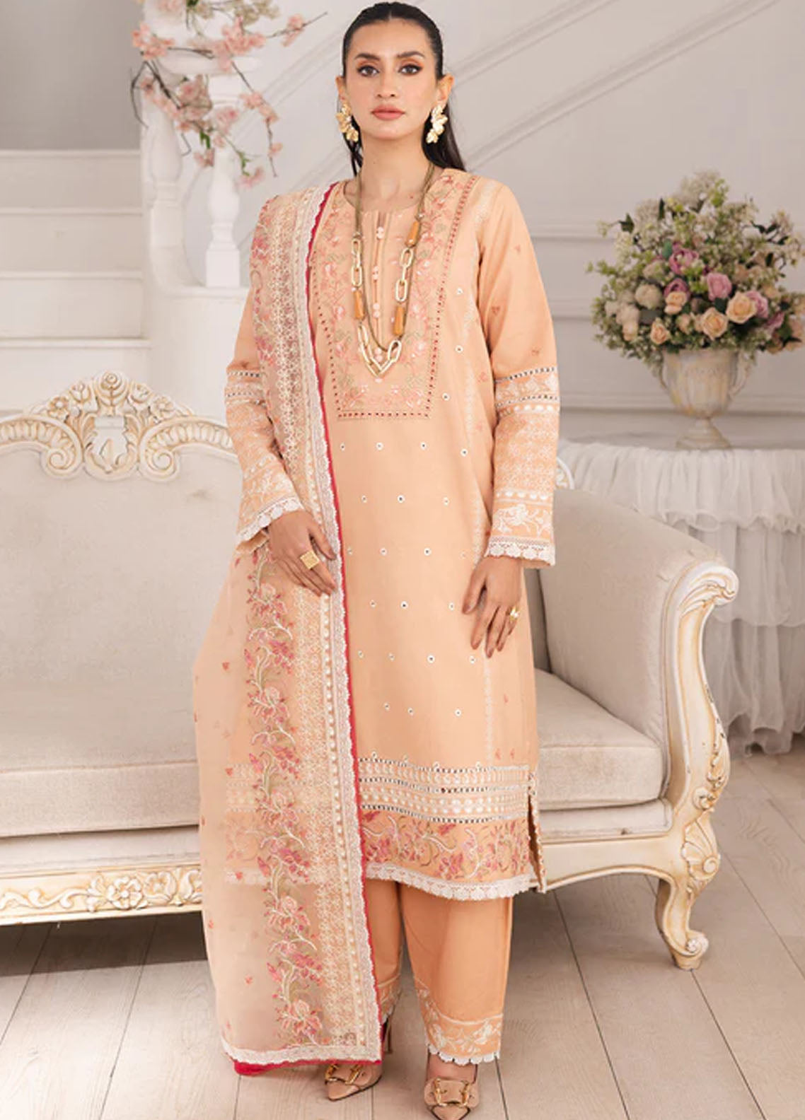 Mira by Freesia Premium Embroidered Lawn Suits Unstitched 3 Piece FRE25M FS50113 Simin