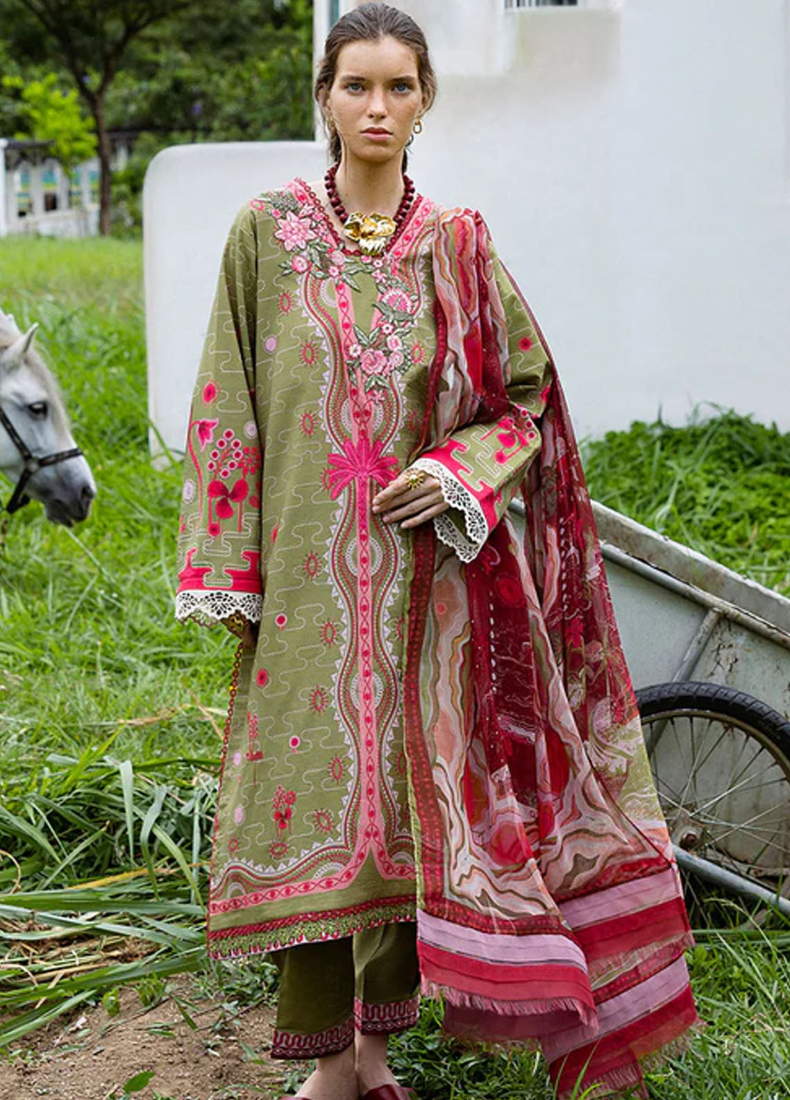 Mirasol by Mushq Embroidered Cambric Suits Unstitched 3 Piece MQ25MH D-08 A Cielo Sol