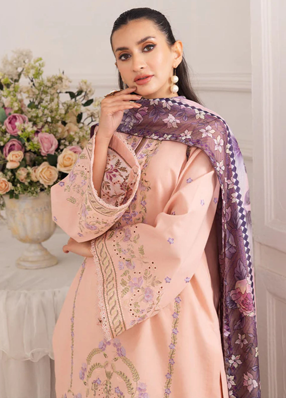 Mira by Freesia Premium Embroidered Lawn Suits Unstitched 3 Piece FRE25M FS50096 Afsoun