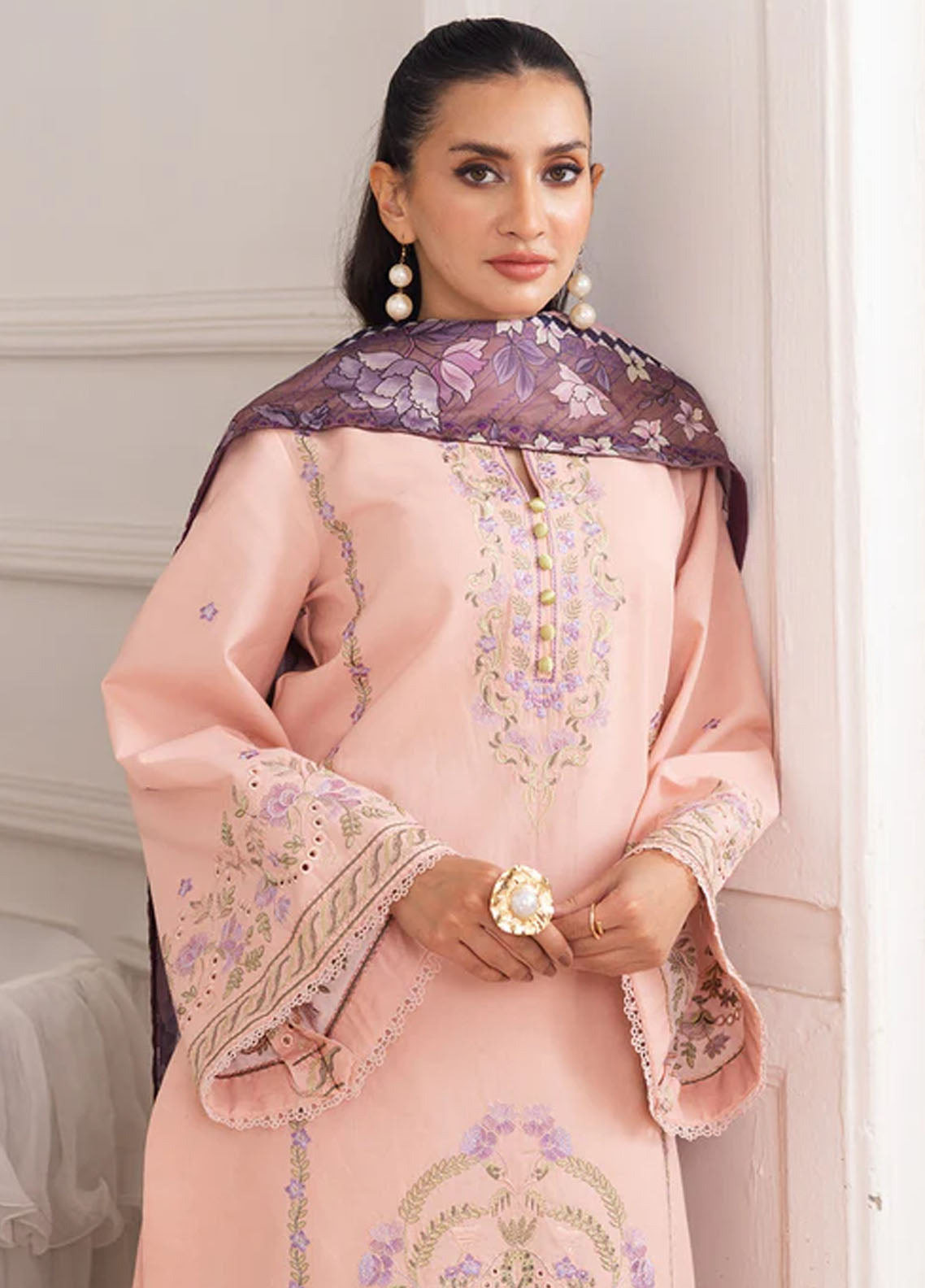 Mira by Freesia Premium Embroidered Lawn Suits Unstitched 3 Piece FRE25M FS50096 Afsoun