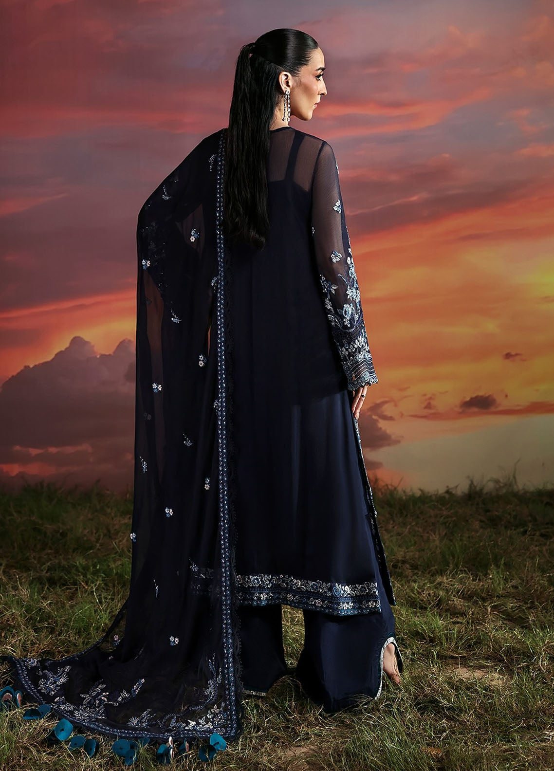 Moonlit Muse by Zarposh Embroidered Chiffon Suits Unstitched 3 Piece ZP25ML D-03 Muse
