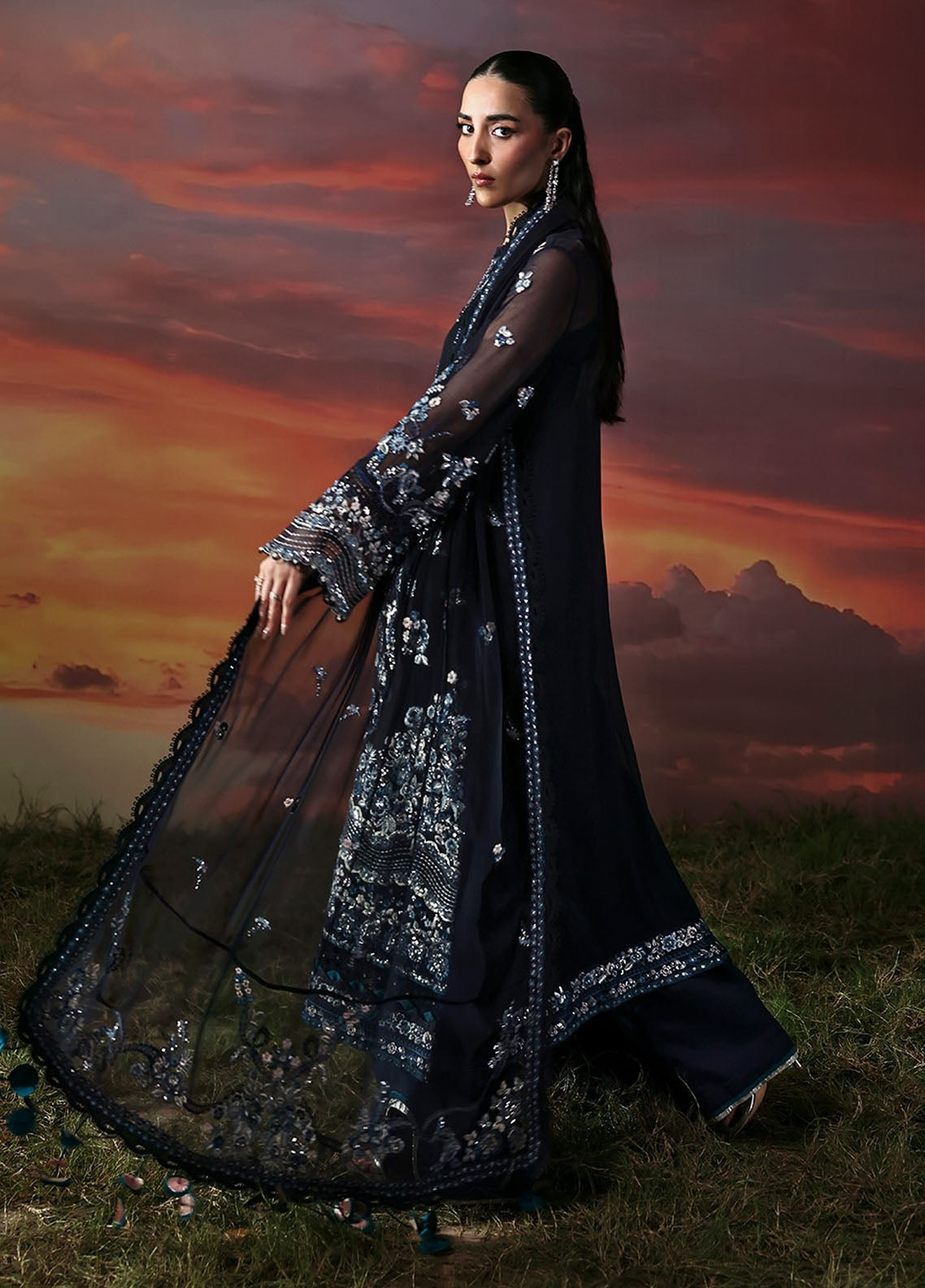 Moonlit Muse by Zarposh Embroidered Chiffon Suits Unstitched 3 Piece ZP25ML D-03 Muse