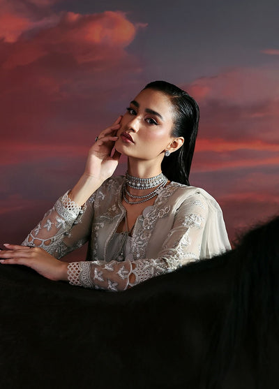 Moonlit Muse by Zarposh Embroidered Chiffon Suits Unstitched 3 Piece ZP25ML D-02 Lumen