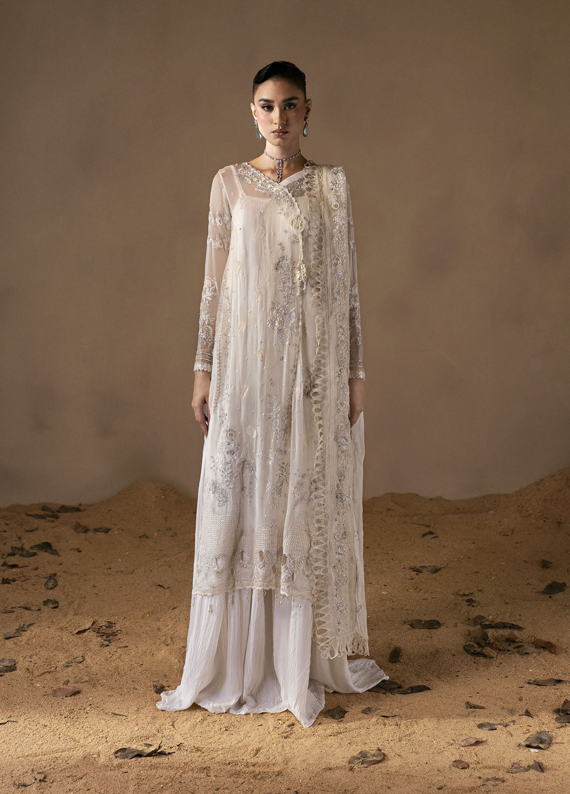 Moonlit Muse by Zarposh Embroidered Chiffon Suits Unstitched 3 Piece ZP25ML D-04 Mystique