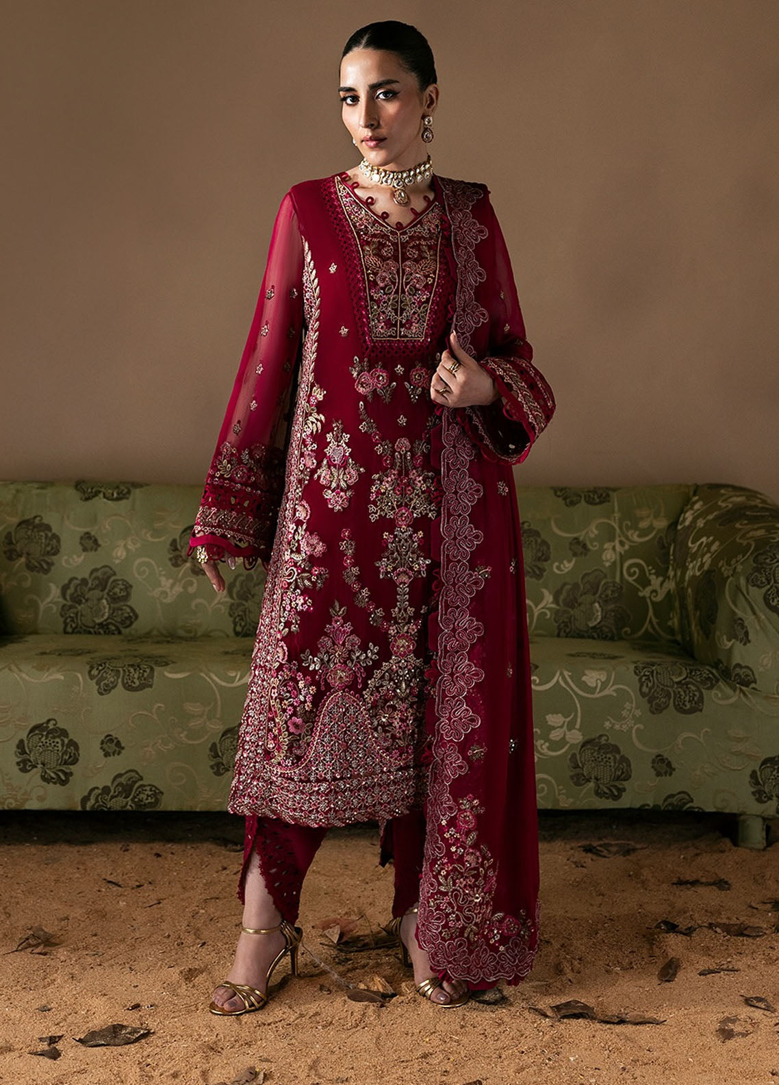 Moonlit Muse by Zarposh Embroidered Chiffon Suits Unstitched 3 Piece ZP25ML D-06 Poise