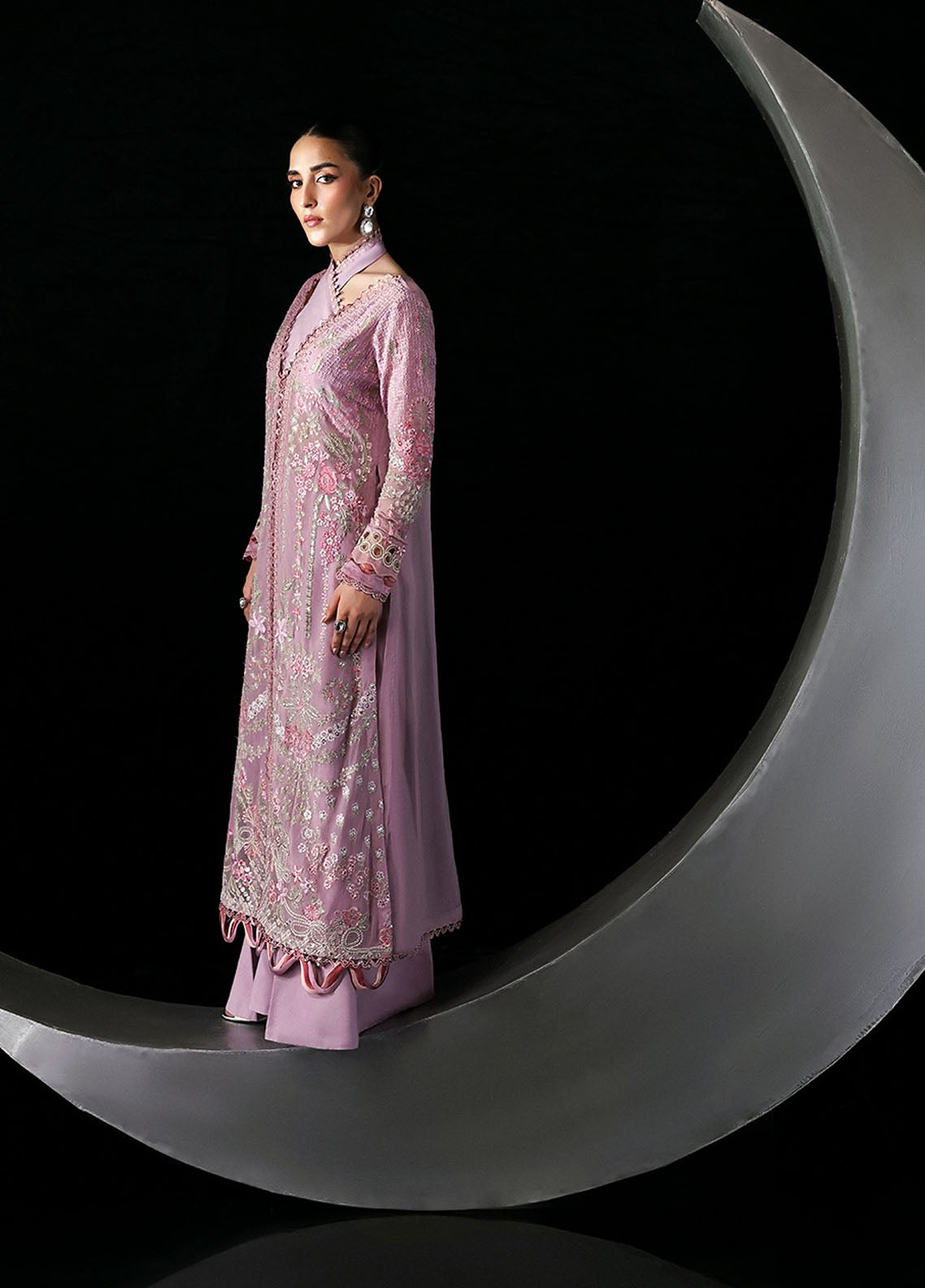 Moonlit Muse by Zarposh Embroidered Chiffon Suits Unstitched 3 Piece ZP25ML D-07 Serein
