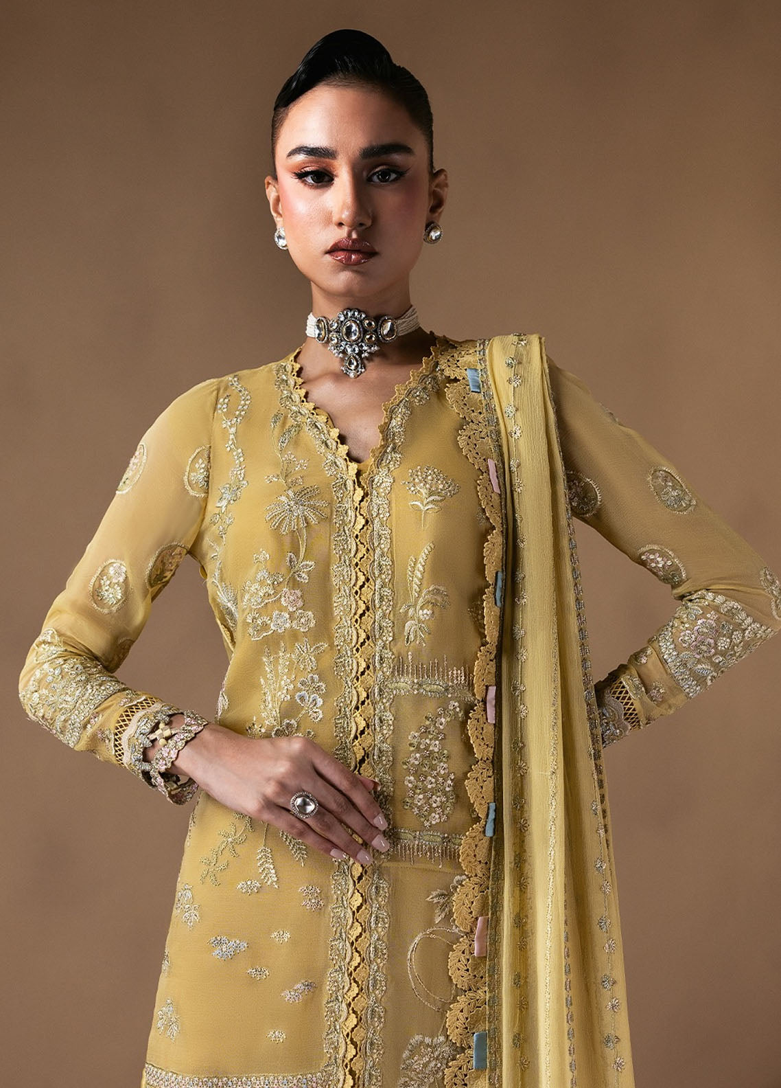 Moonlit Muse by Zarposh Embroidered Chiffon Suits Unstitched 3 Piece ZP25ML D-01 Cymelle