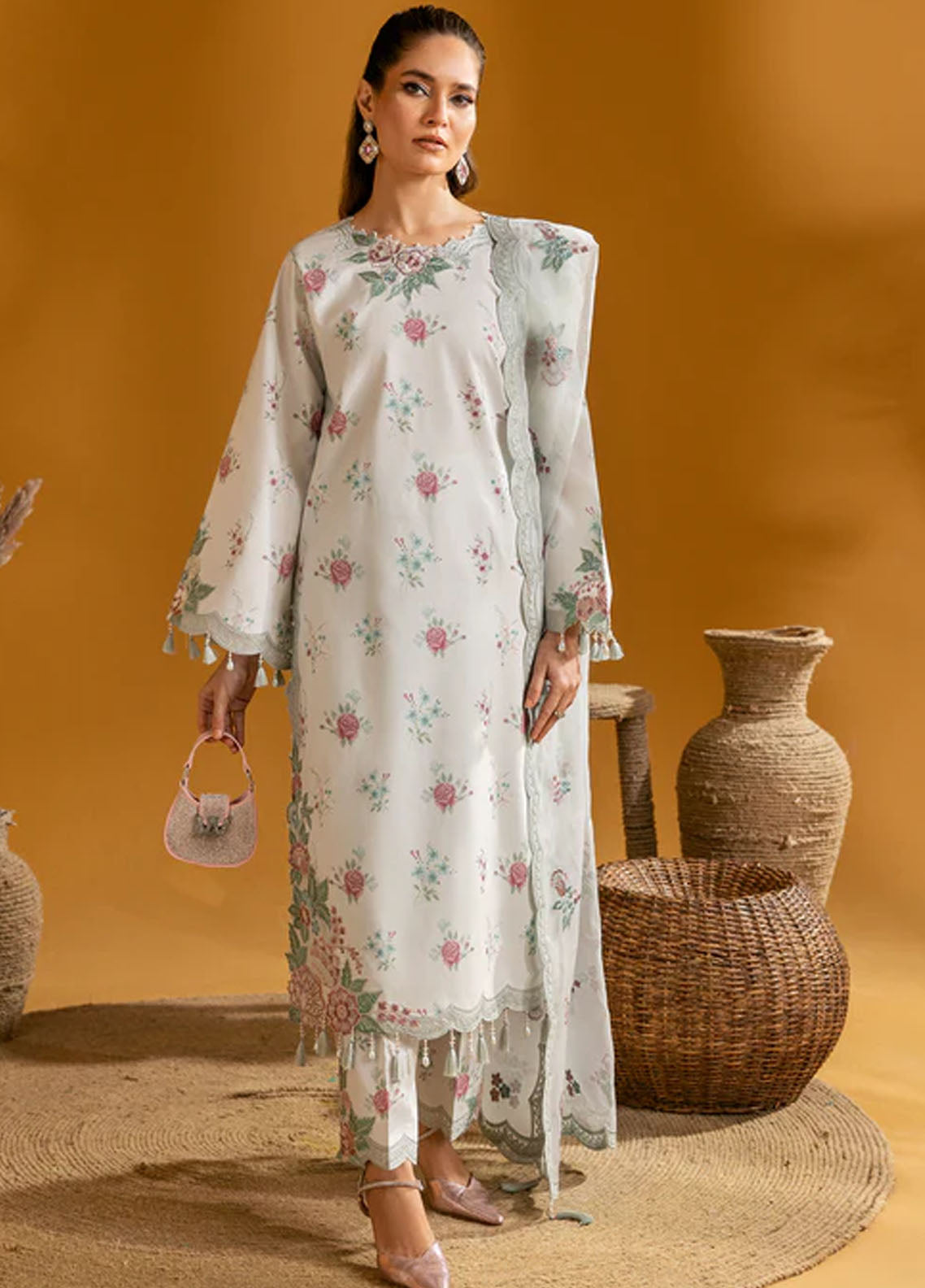 Maahi by Alizeh Fashion Embroidered Print Lawn Collection 2024 D-01 Ivy