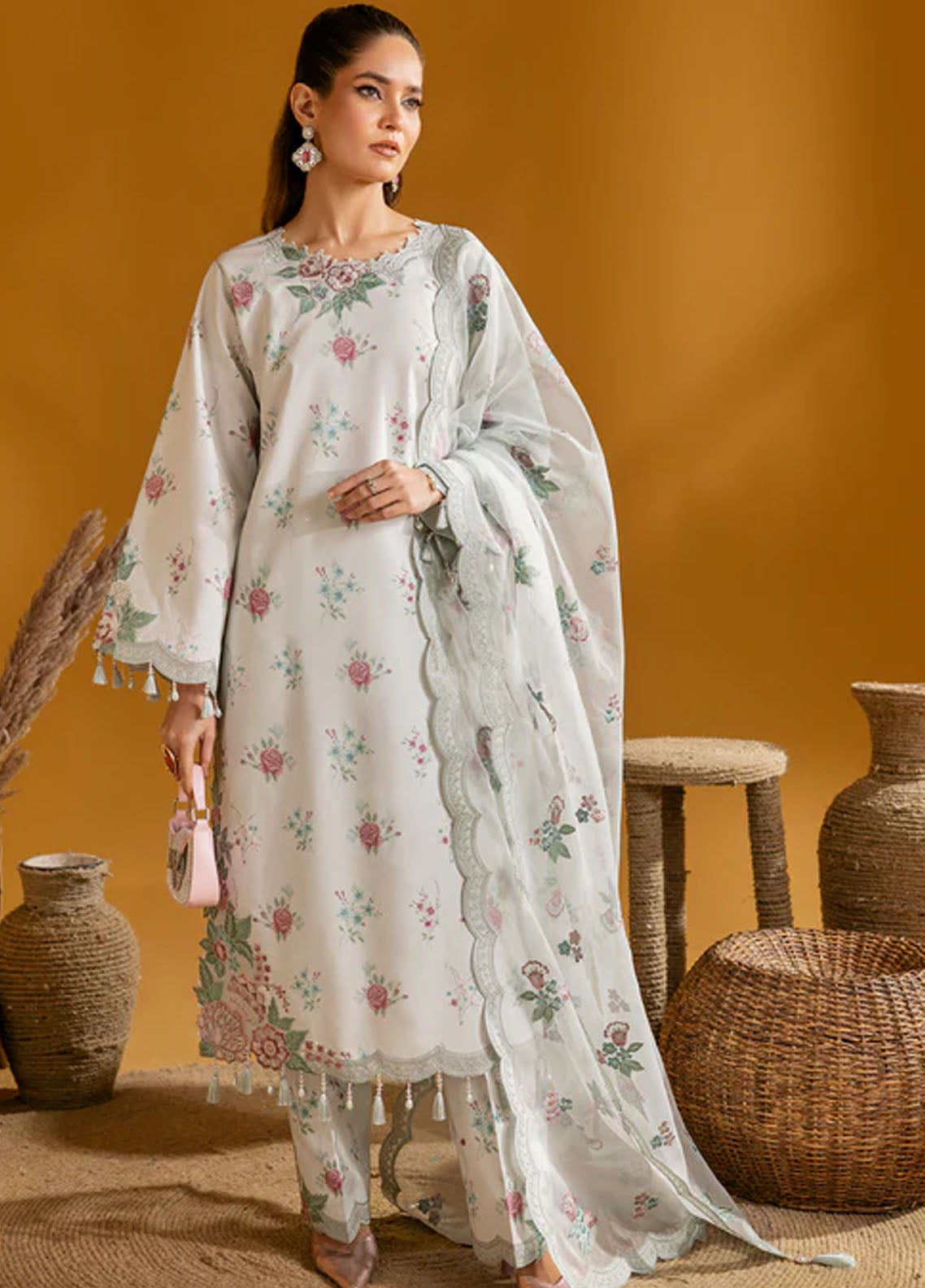 Maahi by Alizeh Fashion Embroidered Print Lawn Collection 2024 D-01 Ivy