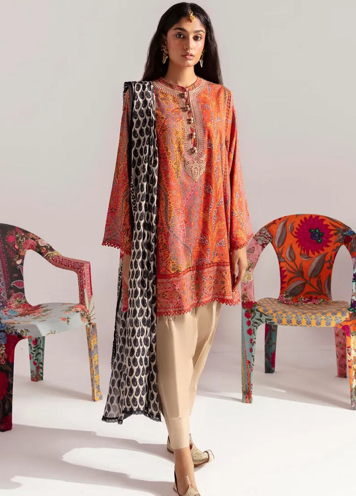 Mahay By Sana Safinaz Unstitched Winter Collection 2023 14A