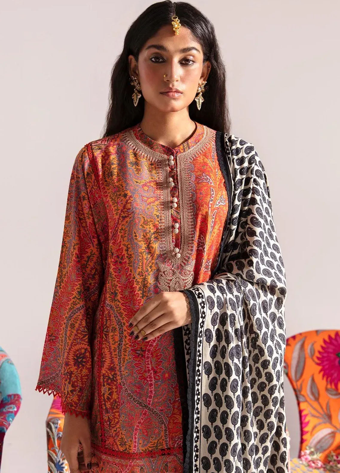 Mahay By Sana Safinaz Unstitched Winter Collection 2023 14A