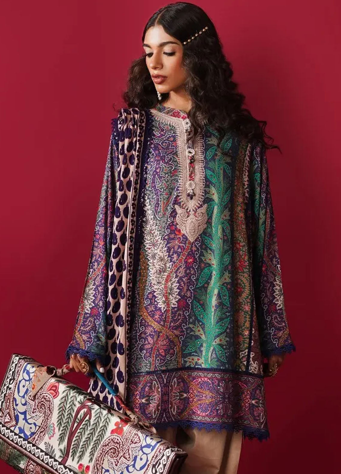 Mahay By Sana Safinaz Unstitched Winter Collection 2023 14B