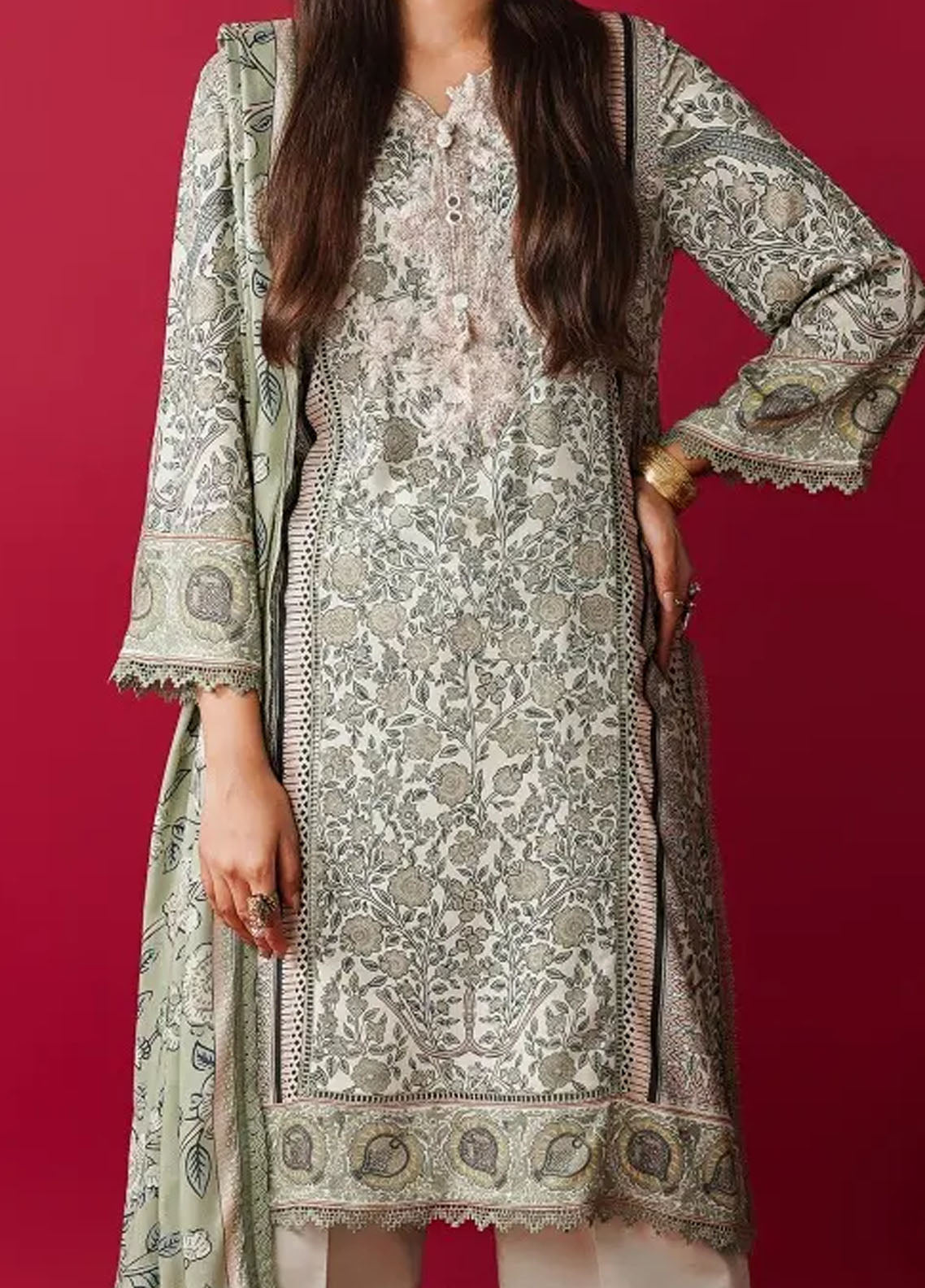 Mahay By Sana Safinaz Unstitched Winter Collection 2023 17A