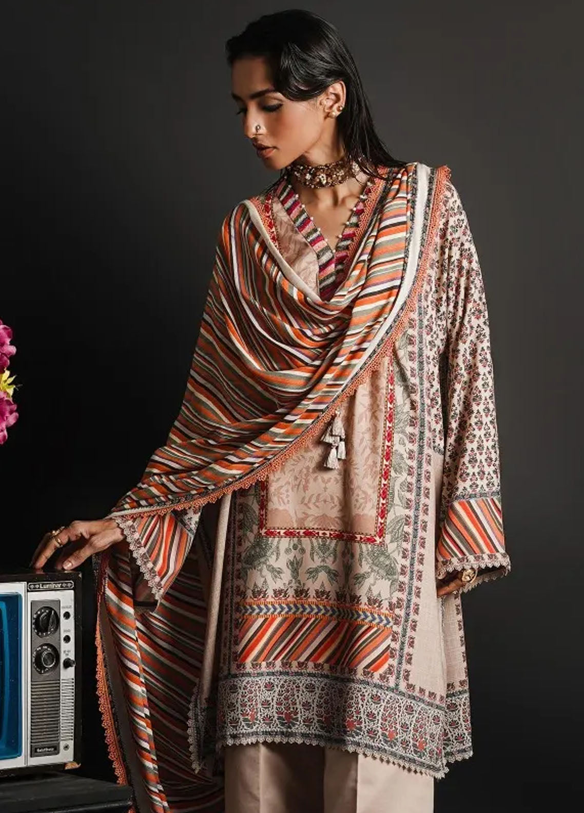 Mahay By Sana Safinaz Unstitched Winter Collection 2023 18B