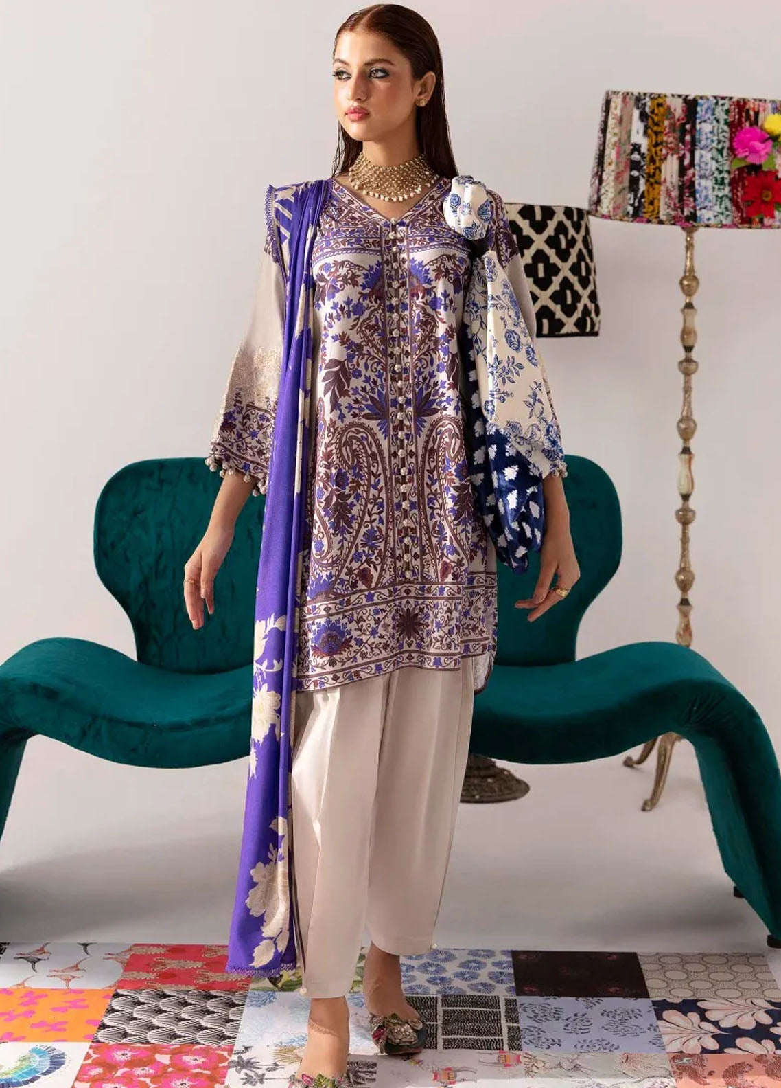 Mahay By Sana Safinaz Unstitched Winter Collection 2023 19B