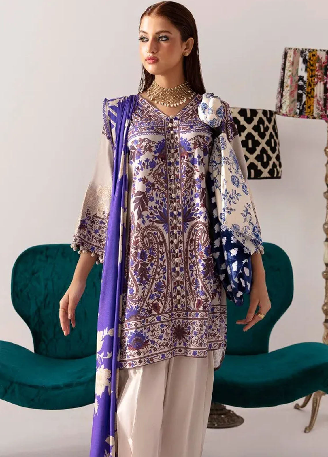 Mahay By Sana Safinaz Unstitched Winter Collection 2023 19B