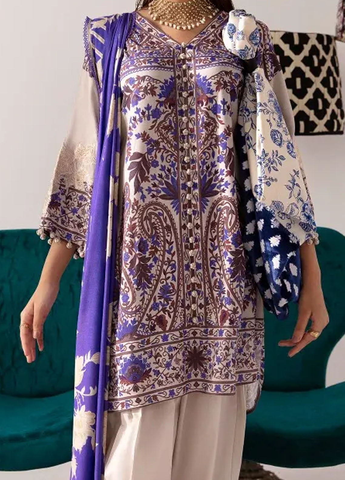 Mahay By Sana Safinaz Unstitched Winter Collection 2023 19B