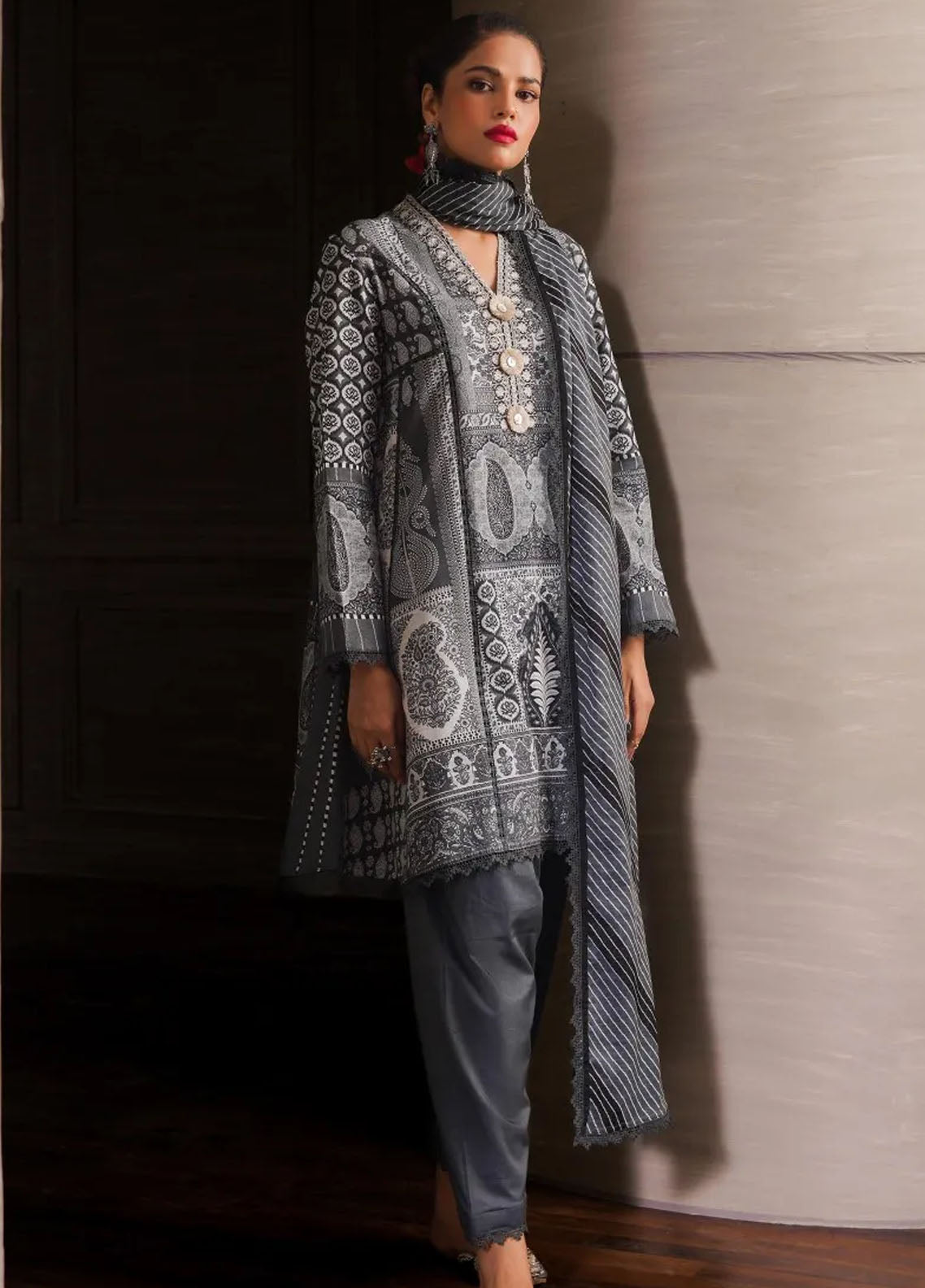 Mahay By Sana Safinaz Unstitched Winter Collection 2023 1A