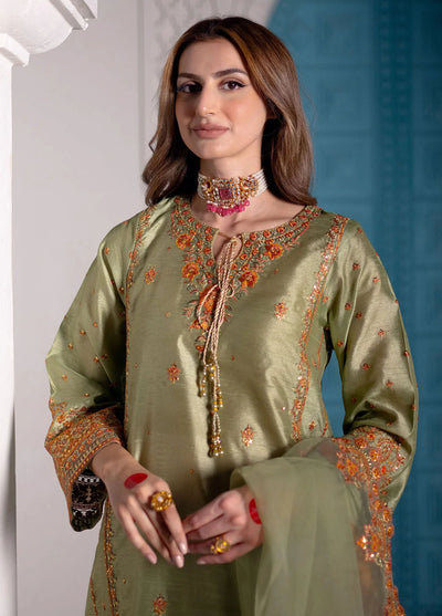 Maheer By Dhanak Embroidered Suits Unstitched 4 Piece DHK23MH DU-3170 Light Green - Festive Collection