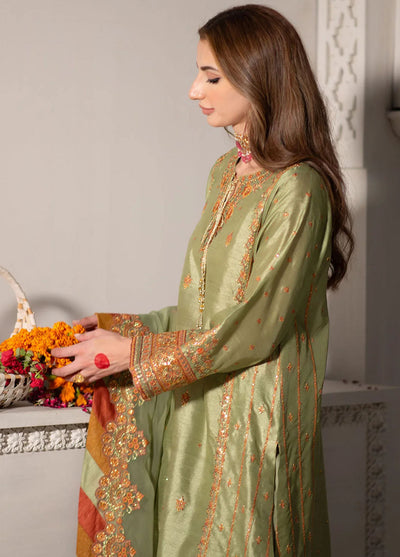 Maheer By Dhanak Embroidered Suits Unstitched 4 Piece DHK23MH DU-3170 Light Green - Festive Collection