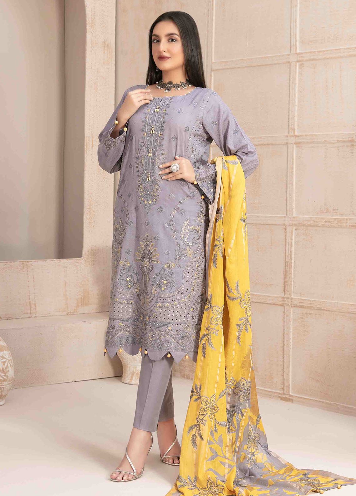 Maherooh By Tawakkal Fabrics Embroidered Lawn Jacquard Collection 2023 D-9250