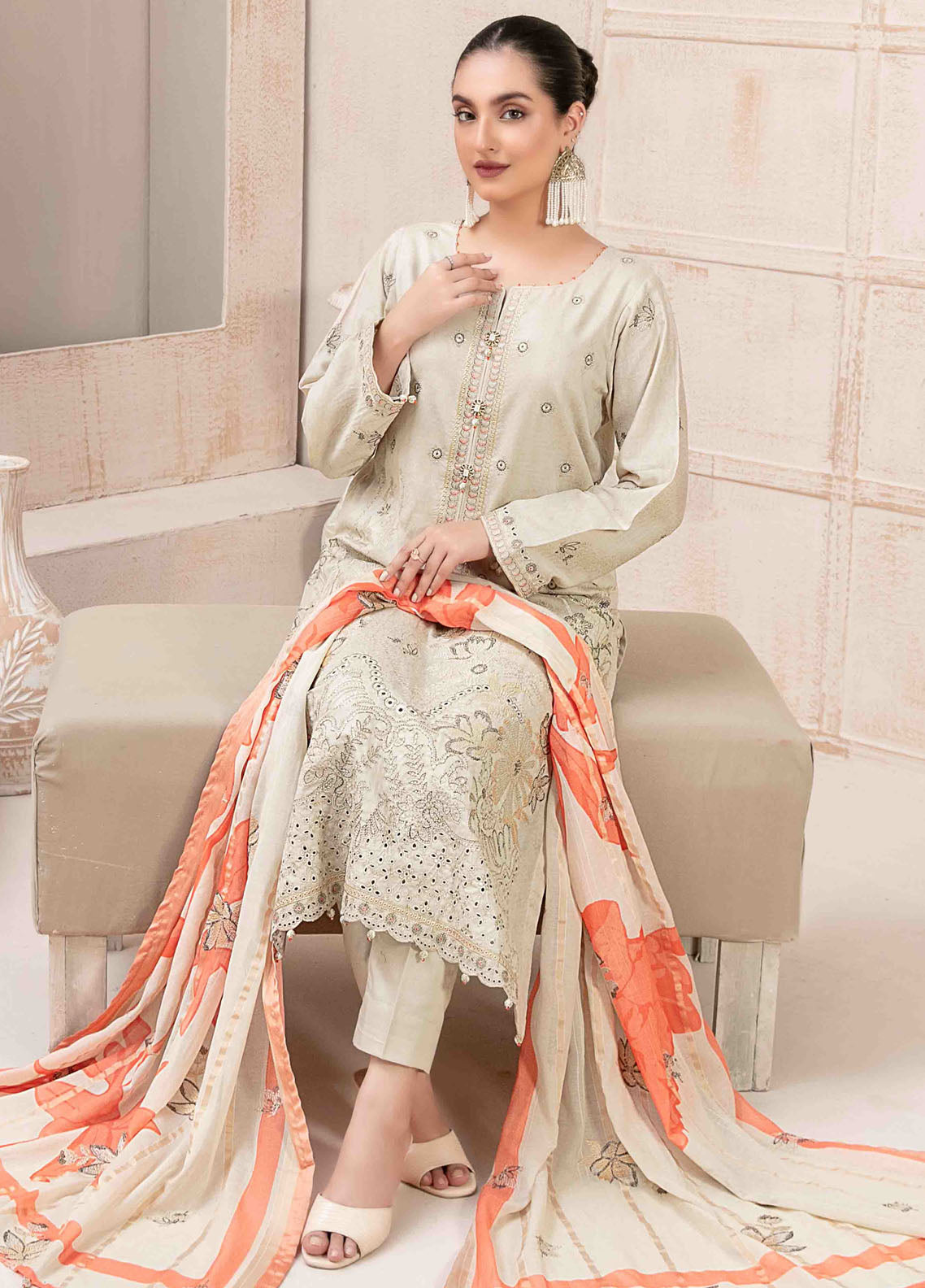 Maherooh By Tawakkal Fabrics Embroidered Lawn Jacquard Collection 2023 D-9255