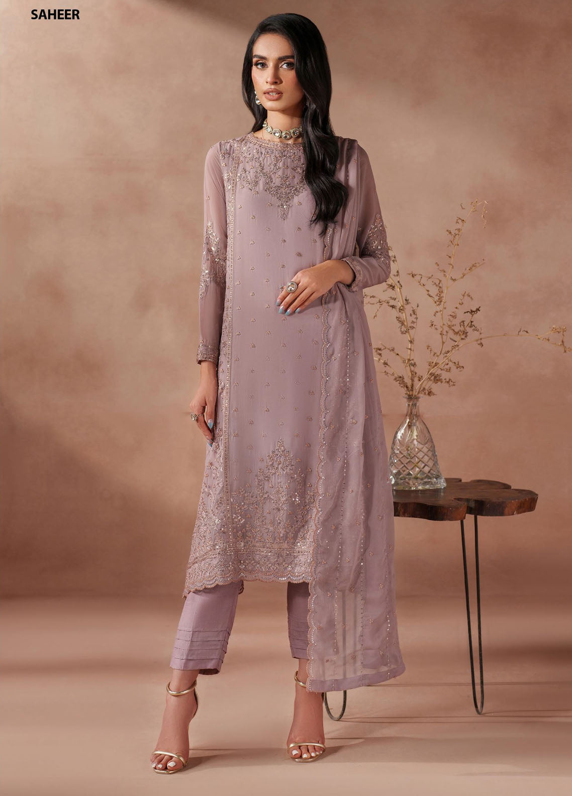 Mahrosh by Zarif Embroidered Chiffon Suits Unstitched 3 Piece ZAF25MF MUF-04 Saheer