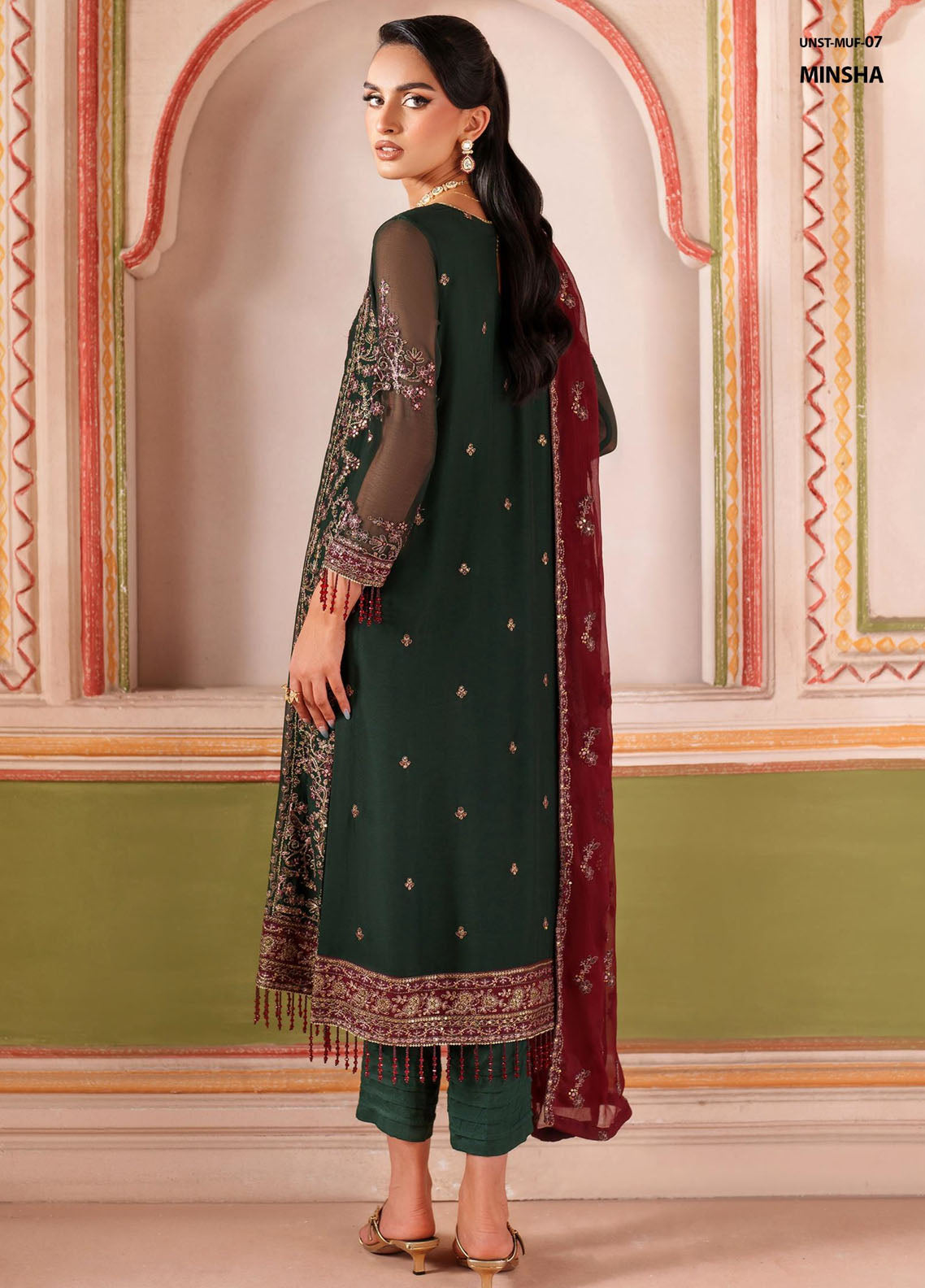 Mahrosh by Zarif Embroidered Chiffon Suits Unstitched 3 Piece ZAF25MF MUF-07 Minsha