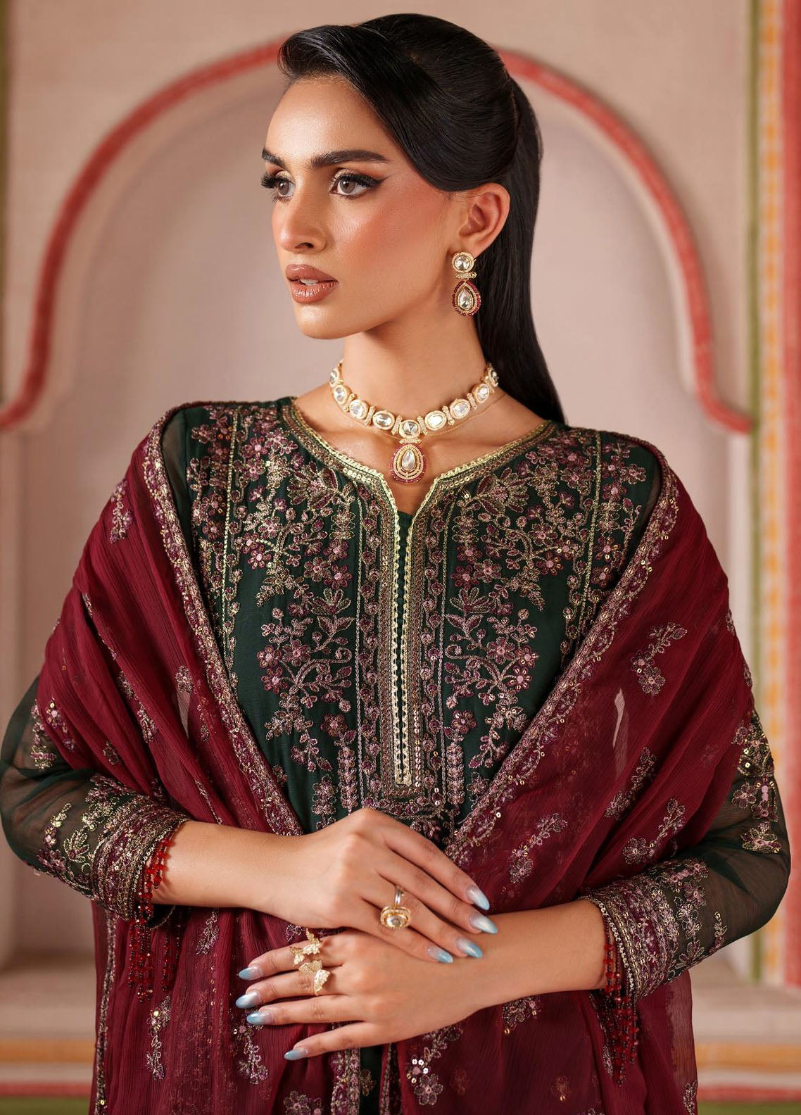 Mahrosh by Zarif Embroidered Chiffon Suits Unstitched 3 Piece ZAF25MF MUF-07 Minsha