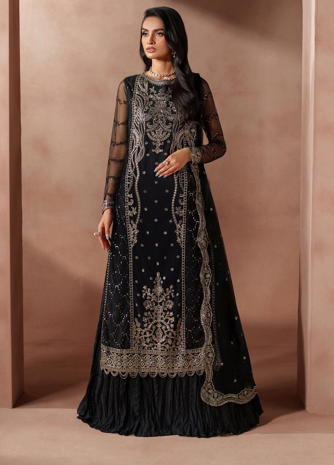 Mahrosh by Zarif Embroidered Net Suits Unstitched 3 Piece ZAF25MF MUF-01 Ishaal