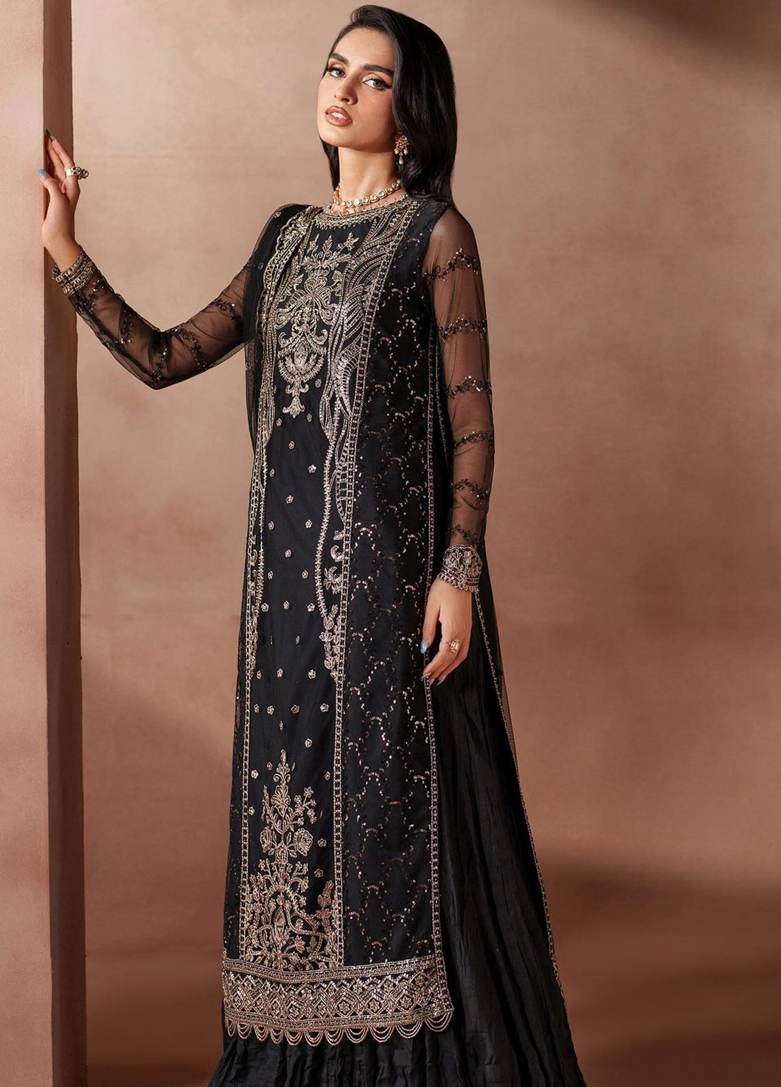 Mahrosh by Zarif Embroidered Net Suits Unstitched 3 Piece ZAF25MF MUF-01 Ishaal