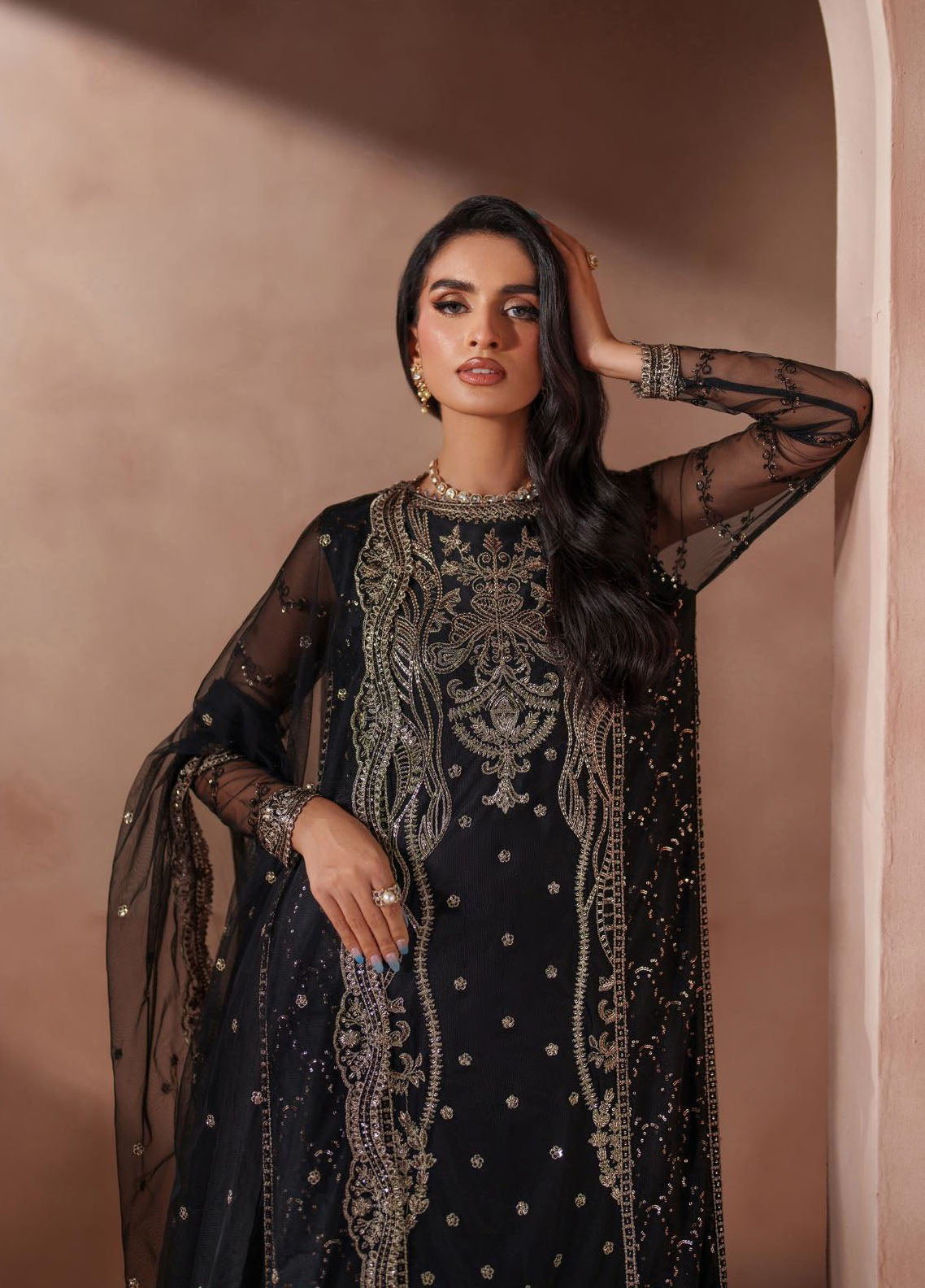 Mahrosh by Zarif Embroidered Net Suits Unstitched 3 Piece ZAF25MF MUF-01 Ishaal