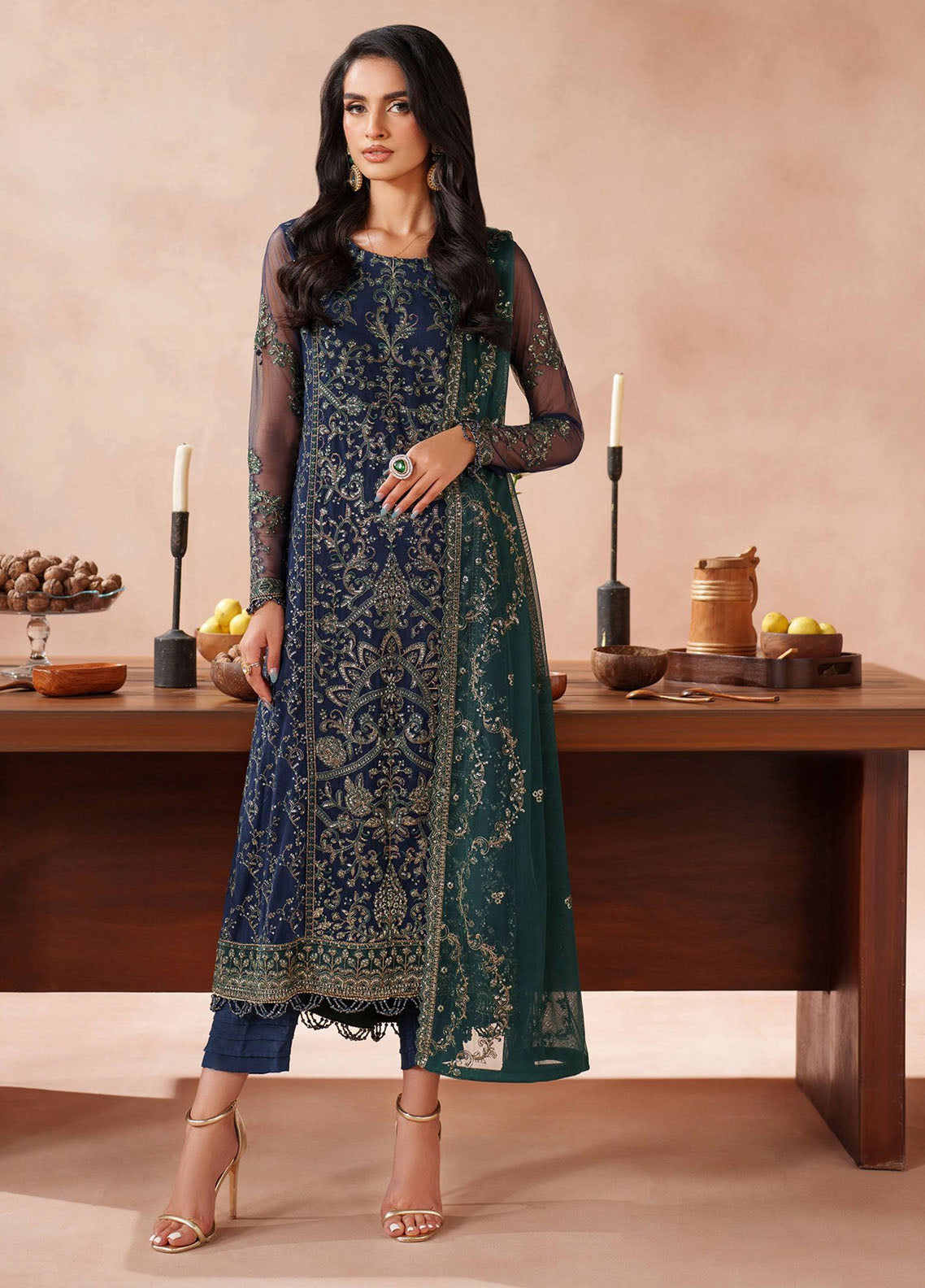 Mahrosh by Zarif Embroidered Net Suits Unstitched 3 Piece ZAF25MF MUF-03 Bateel