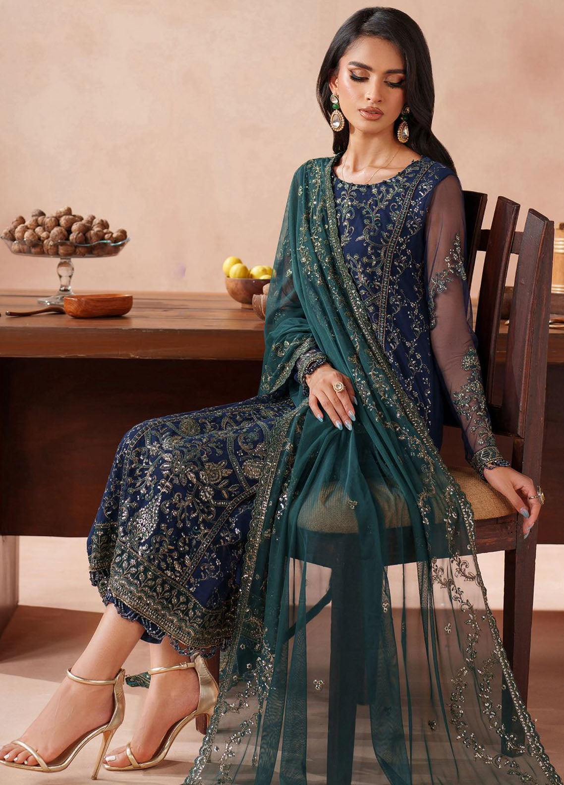 Mahrosh by Zarif Embroidered Net Suits Unstitched 3 Piece ZAF25MF MUF-03 Bateel