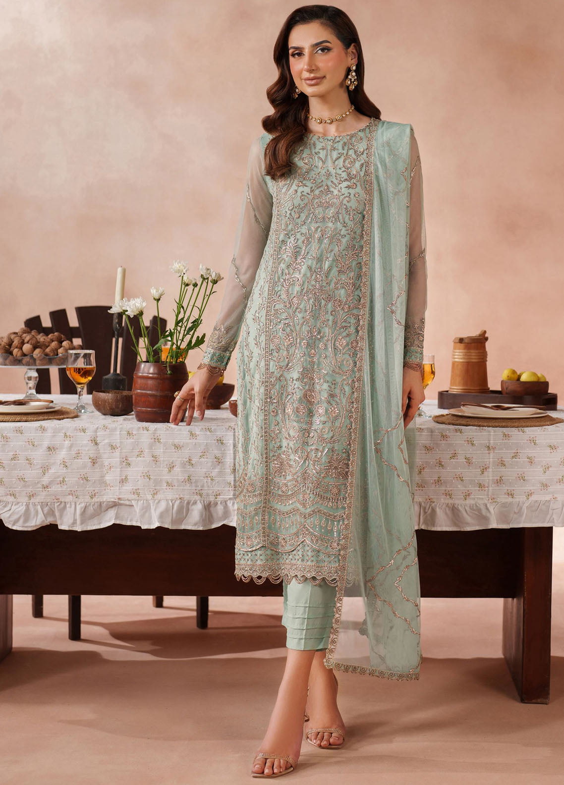 Mahrosh by Zarif Embroidered Net Suits Unstitched 3 Piece ZAF25MF MUF-05 Zarqa