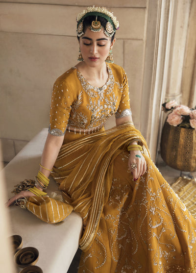 Mahum Asad Luxury Pret Raw Silk 3 Piece Dress MA23GPS NAZNEEN