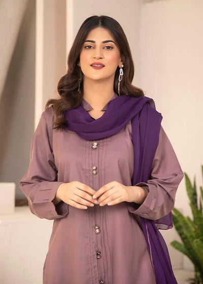 Nazmina Pret Casual Cotton 3 Piece Suit NZ23M Purple Bloom (KP-257)